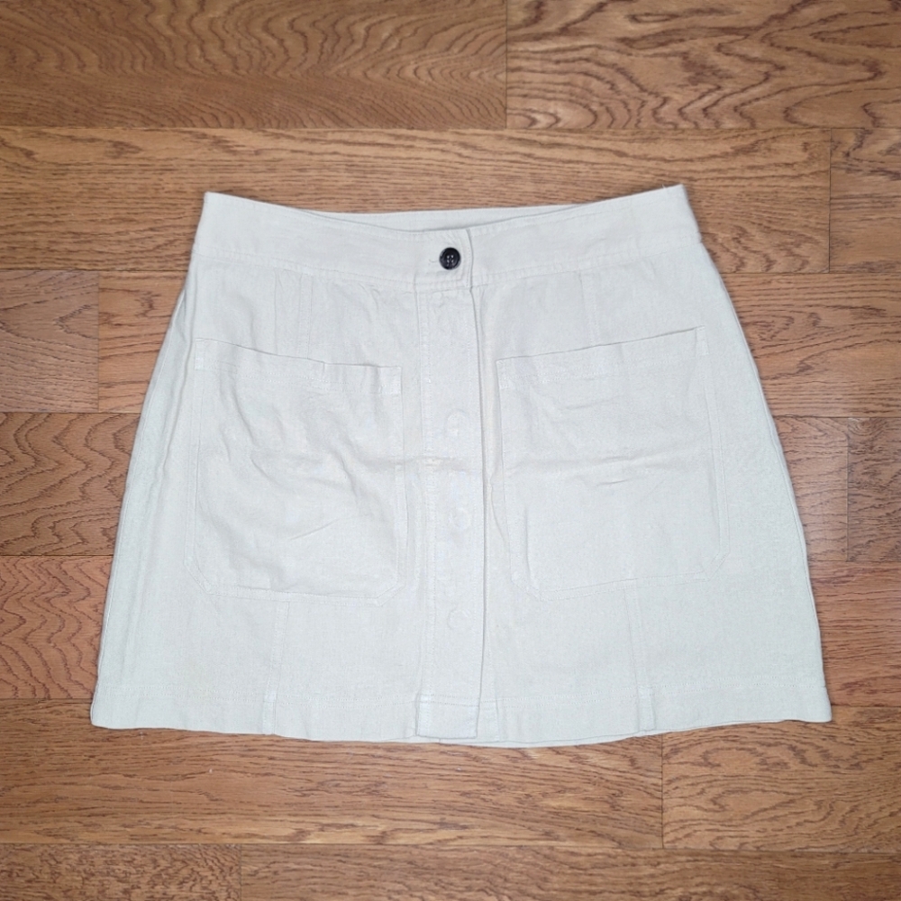 Banana Republic Linen Blend Skirt Beige Size 14